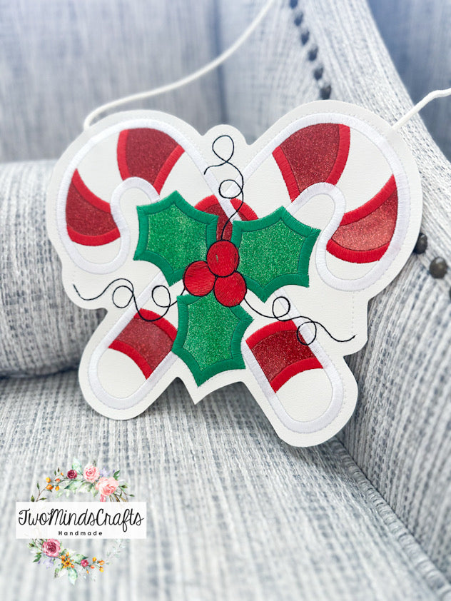 Candy Cane Holly flat lay bag (READY TO SHIP)