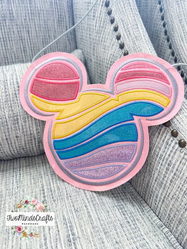 Mouse Head Pastel Rainbow Swirl flat bag (READY TO SHIP)