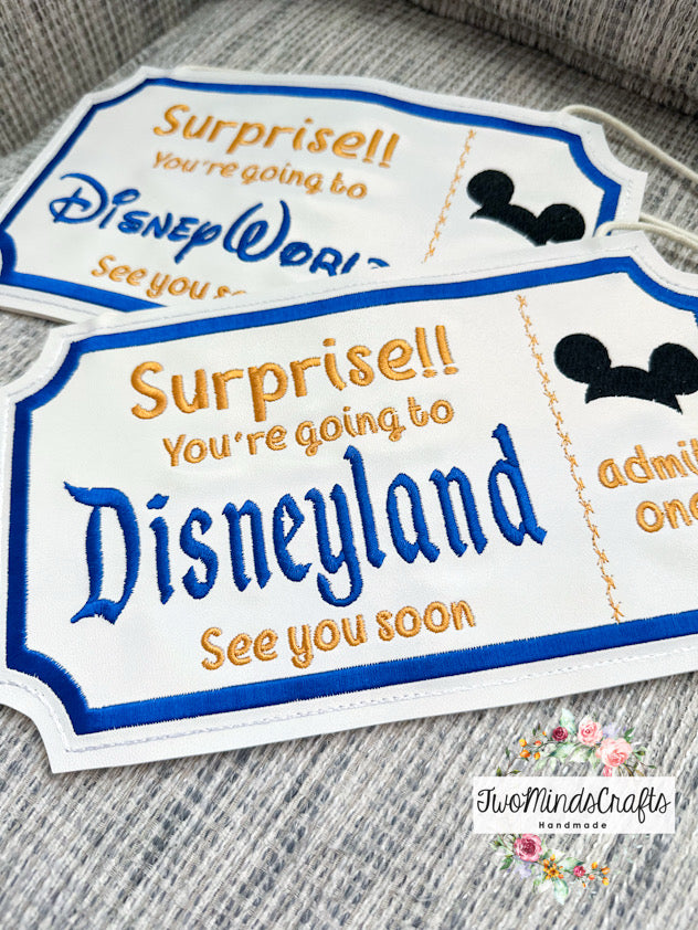 Surprise World Ticket flat lay bag (READY TO SHIP)