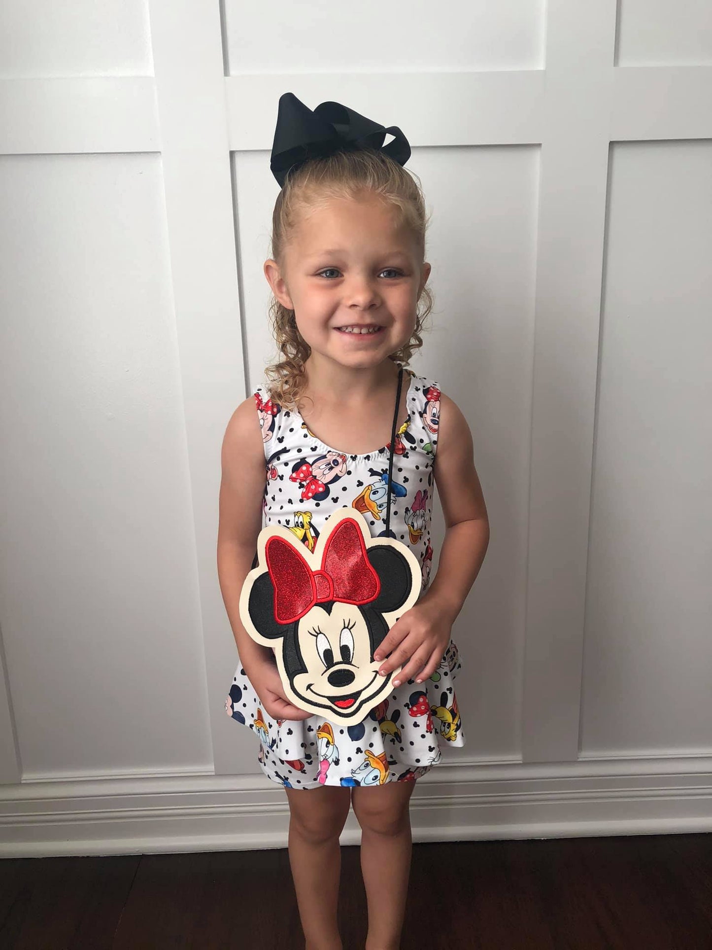 Girl Mouse Red Bow flat lay bag (READY TO SHIP)