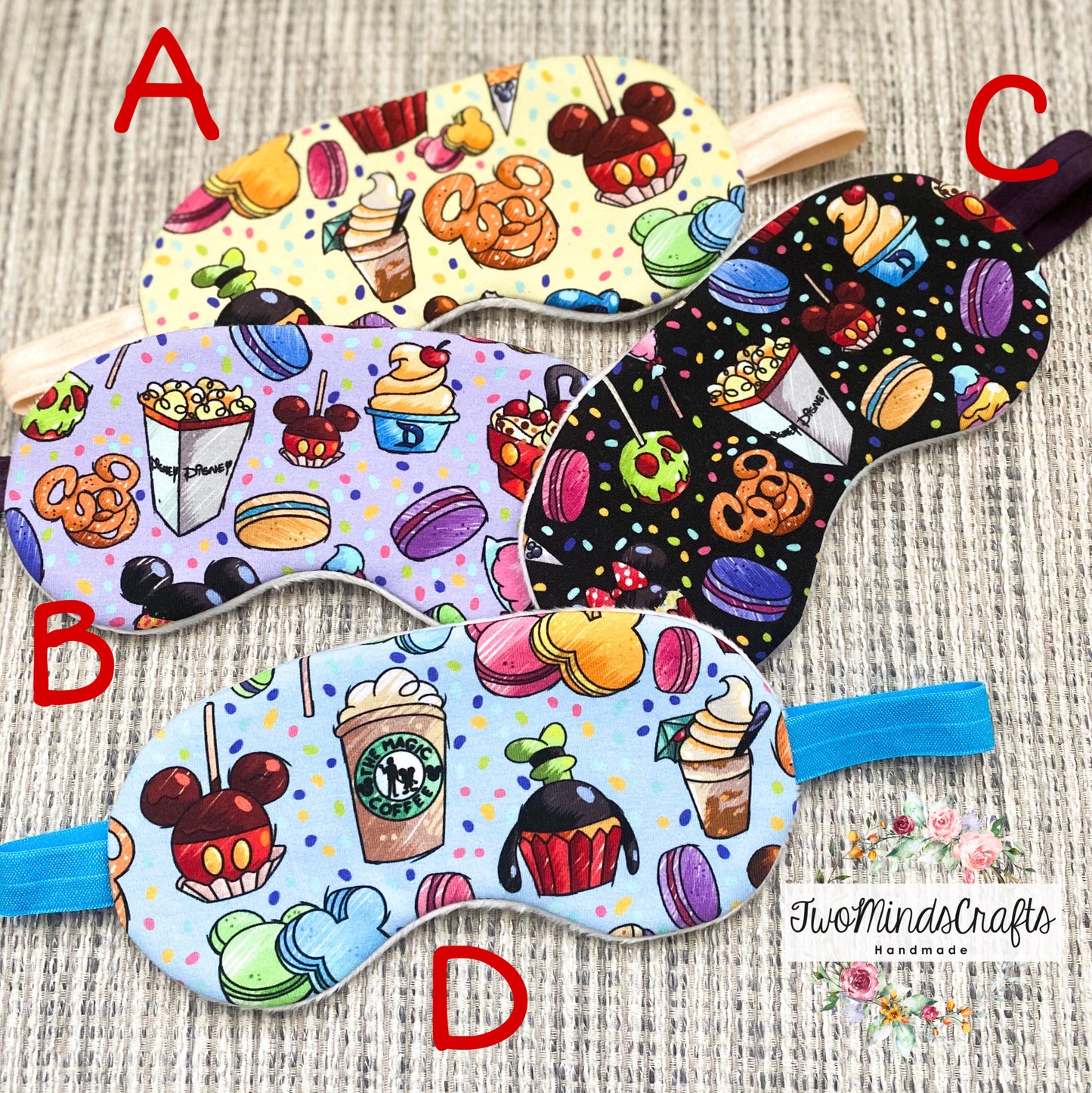 Sleep masks - Snacks (READY TO SHIP)