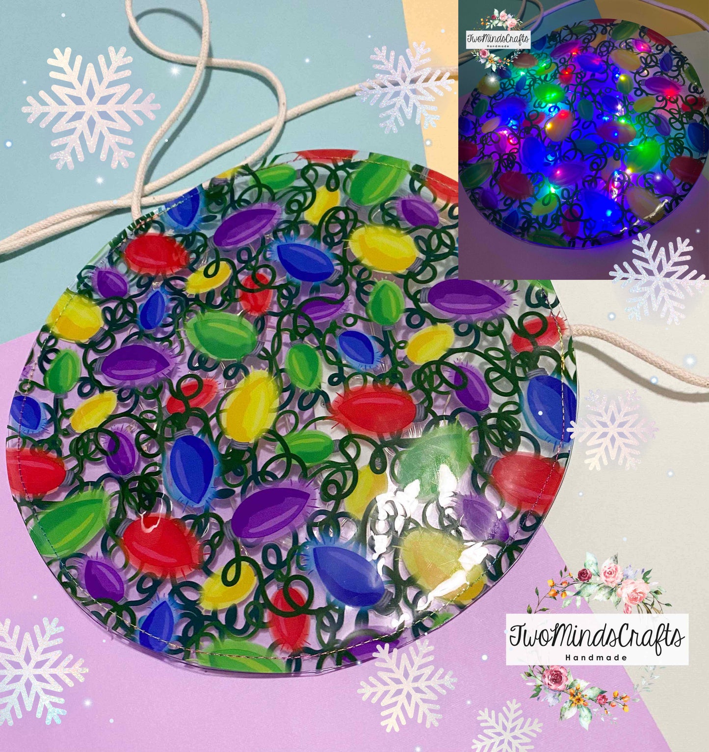 Festive lights lightup flat bag (READY TO SHIP)
