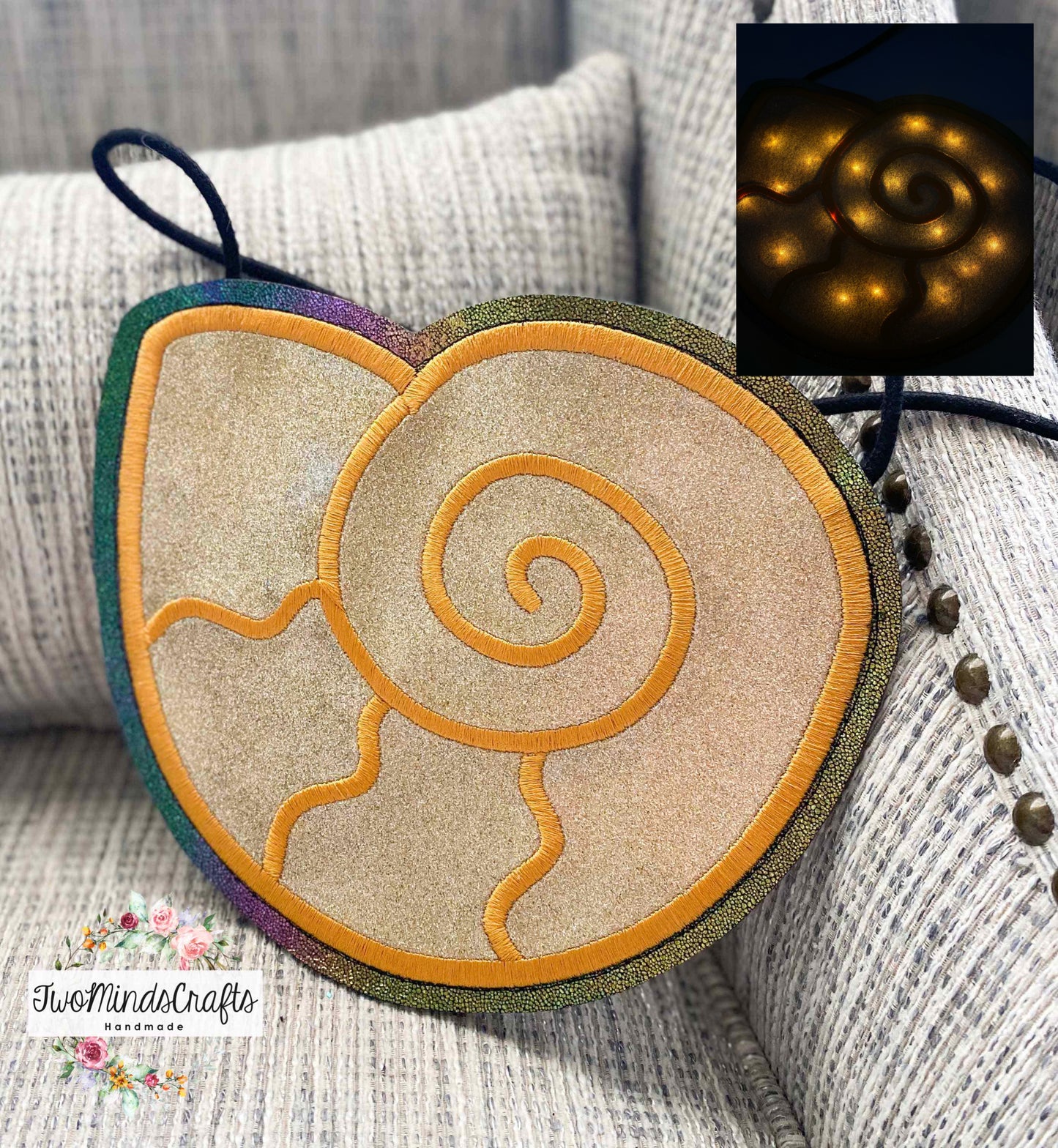 Sea witch seashell light up flat bag (READY TO SHIP)