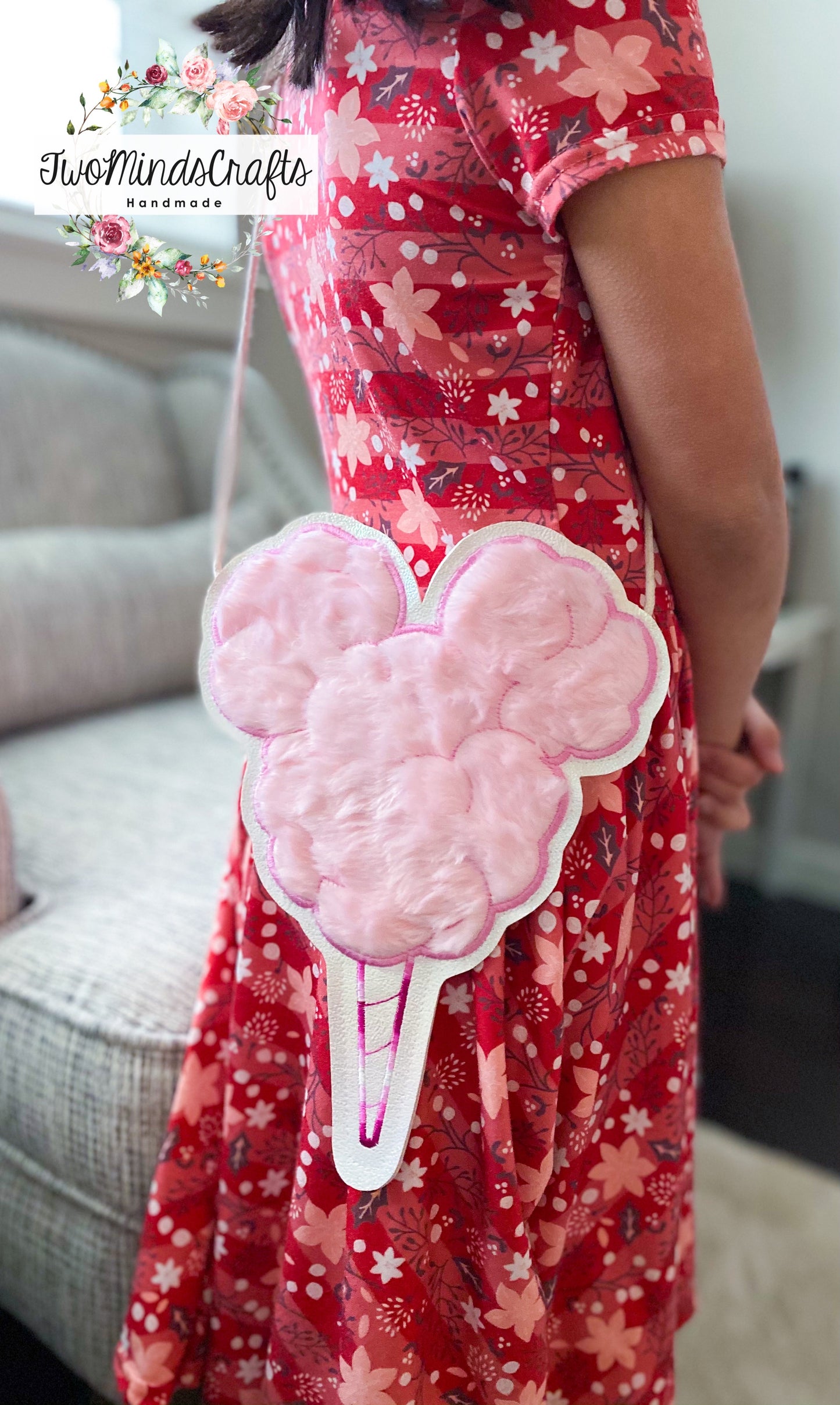 Pink fluffy cotton candy flat lay bag (READY TO SHIP)