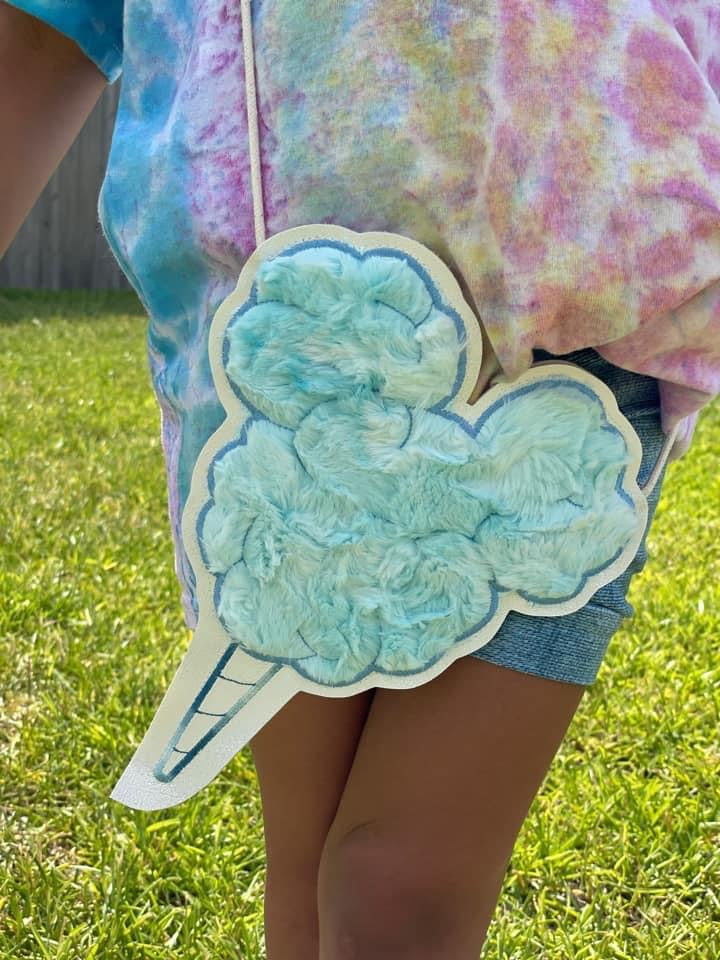 Blue fluffy cotton candy flat lay bag (READY TO SHIP)
