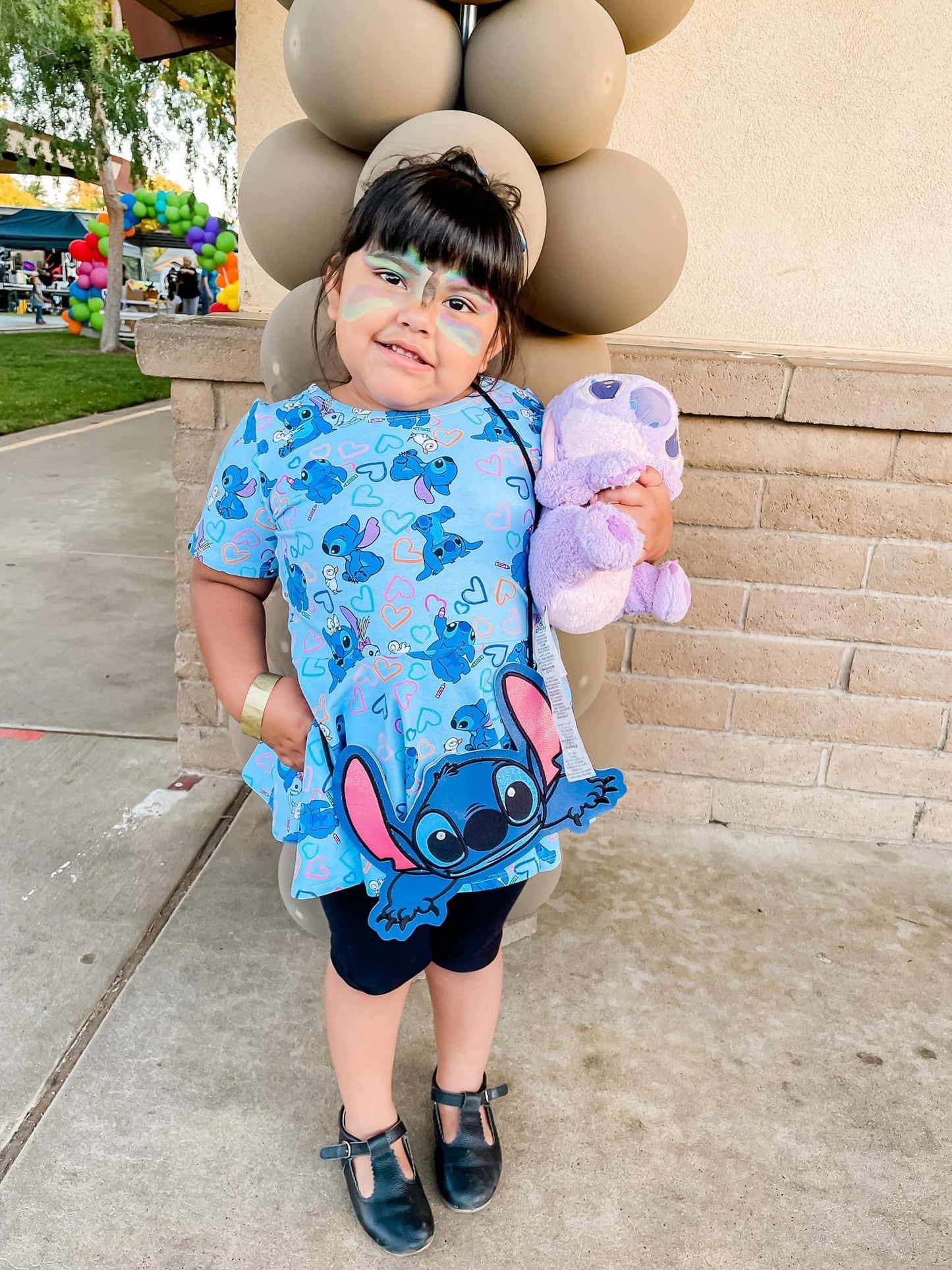 Cute Blue Alien Face flat bag (READY TO SHIP)