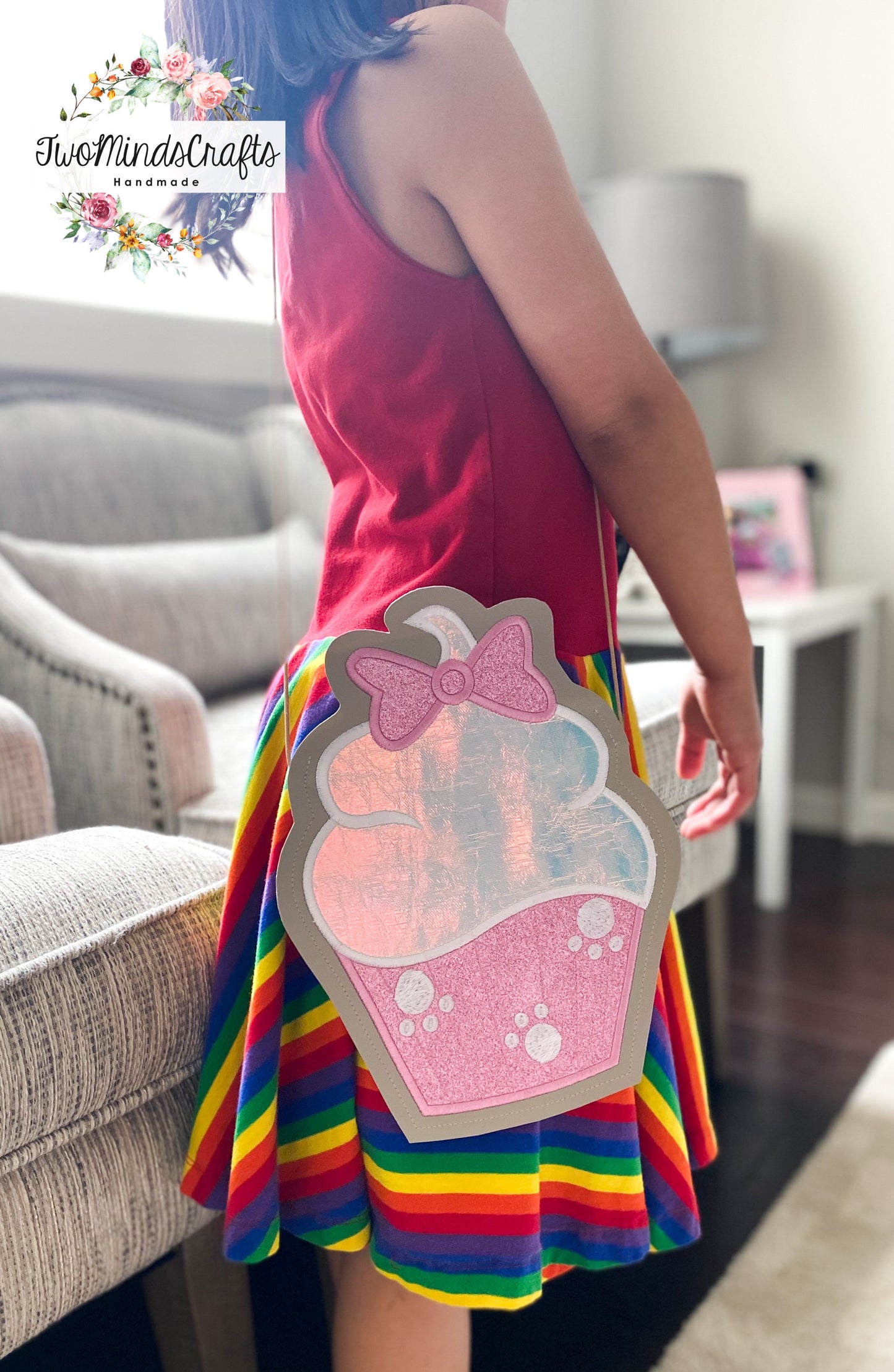 M cat cupcake flat bag