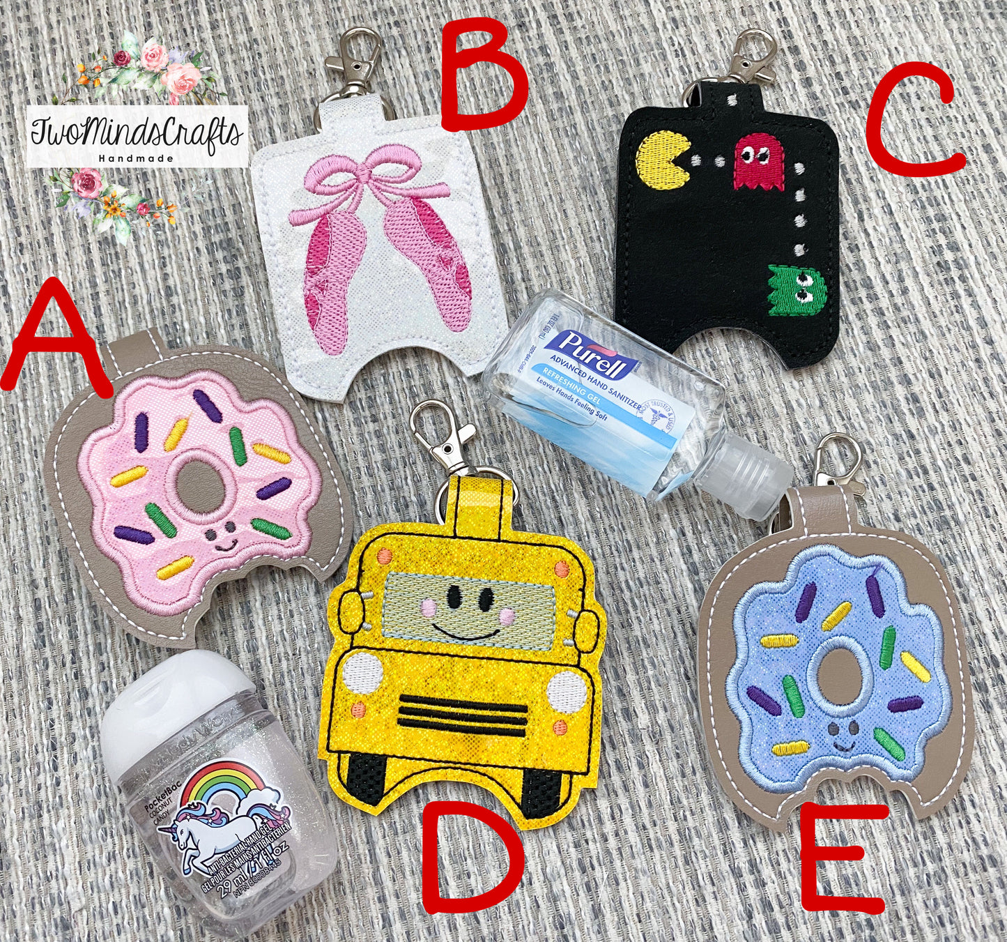 Embroidered hand sanitizer holder (READY TO SHIP)