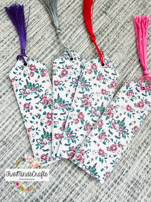Floral unicorn classic bookmark (READY TO SHIP)