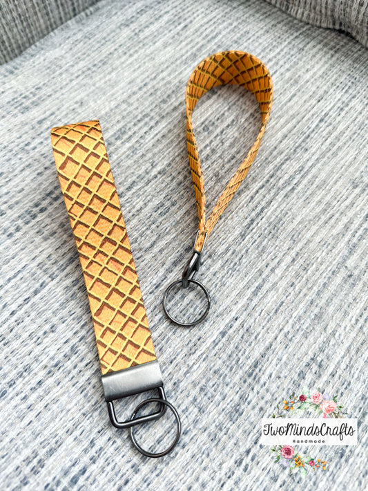 Waffle Cone wristlet keyfob (READY TO SHIP)
