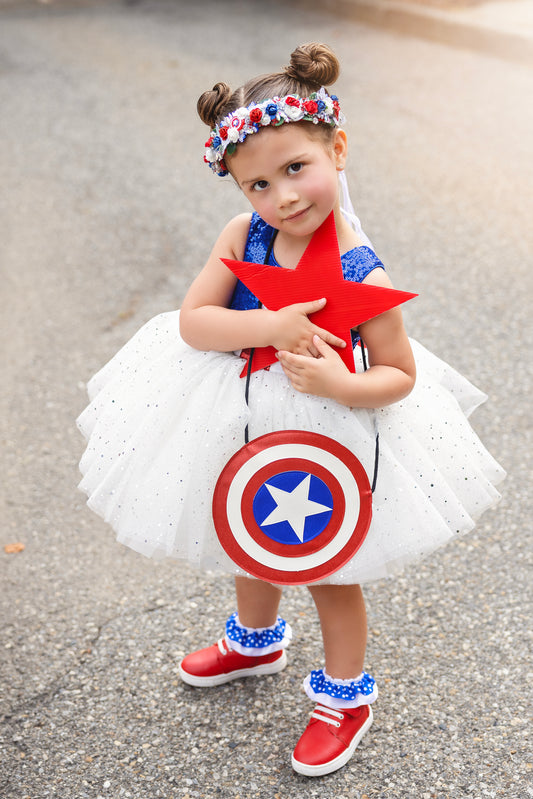 Captain Superhero Shield Flat Bag (READY TO SHIP)