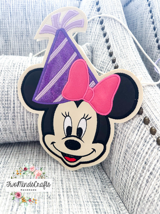 Birthday Mouse Girl flat lay bag (READY TO SHIP)