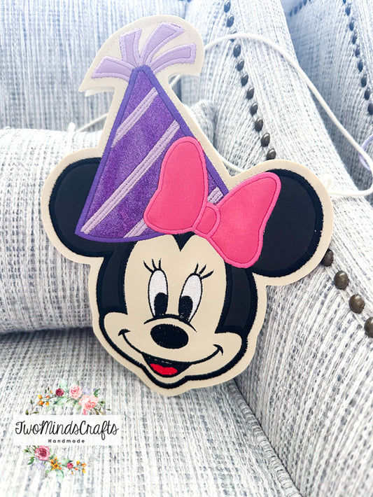 Birthday Mouse Girl flat lay bag (READY TO SHIP)