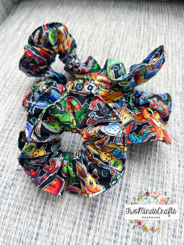 Poke Game Creatures Scrunchies (READY TO SHIP)