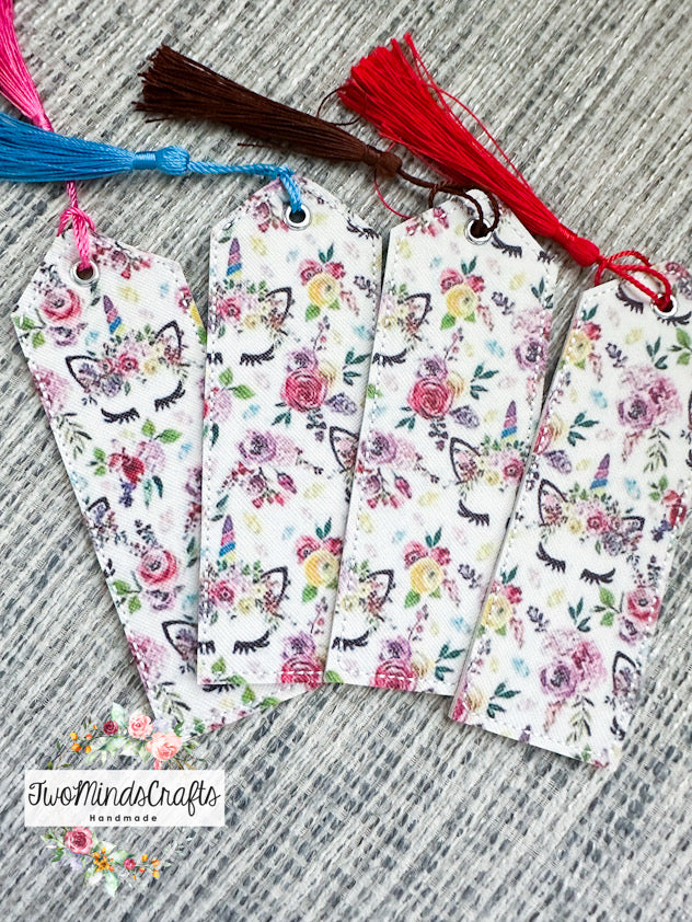 Floral unicorn classic bookmark (READY TO SHIP)