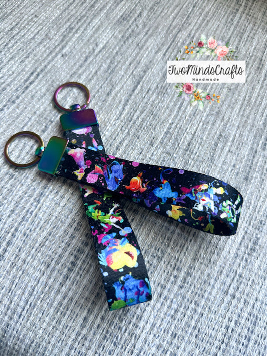 Rainbow Characters Silhouette wristlet keyfobs (READY TO SHIP)