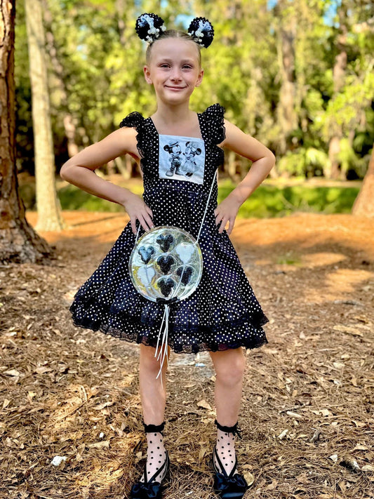 Black White Balloon Bunch flat lay bag (READY TO SHIP)