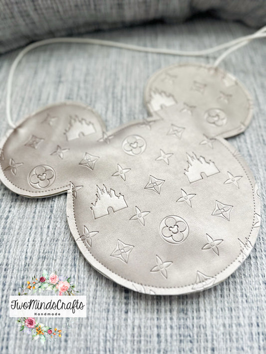 Light silver gold embossed mouse head flat bag (READY TO SHIP)