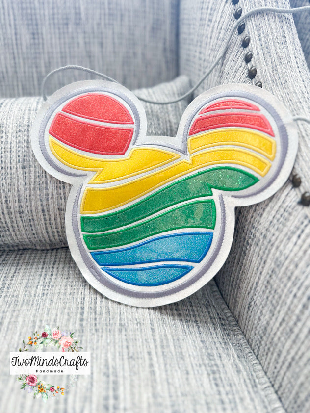 Mouse Head Rainbow Swirl flat bag (READY TO SHIP)