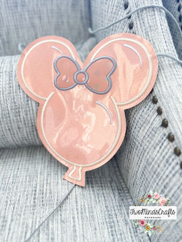 Light Peach Bow Balloon flat lay bag (READY TO SHIP)