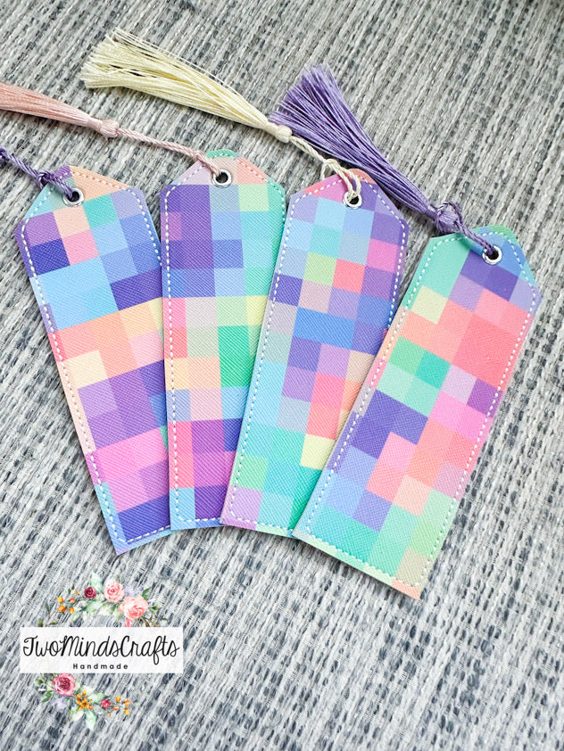Pastel pixelated classic bookmark (READY TO SHIP)
