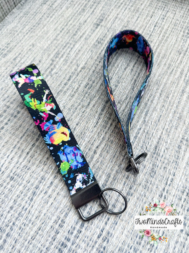 Rainbow Characters Silhouette wristlet keyfobs (READY TO SHIP)