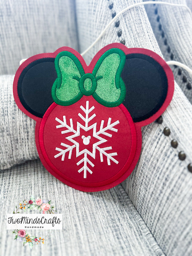 Green Bow Snowflake flat lay bag (READY TO SHIP)