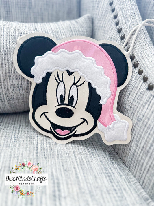 Girl Mouse Light Pink Santa Hat flat lay bag (READY TO SHIP)