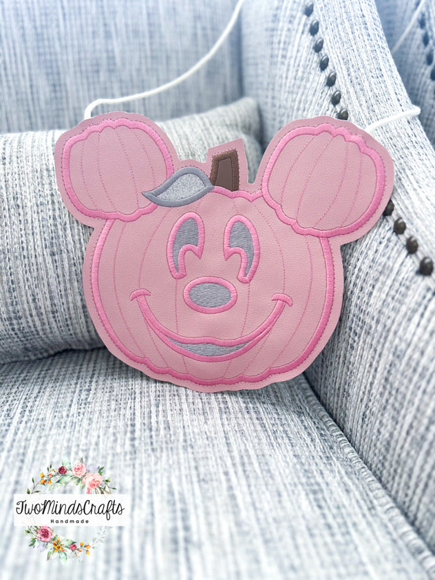 (NEW) Pink Pumpkin MouseHead flat bag (READY TO SHIP)