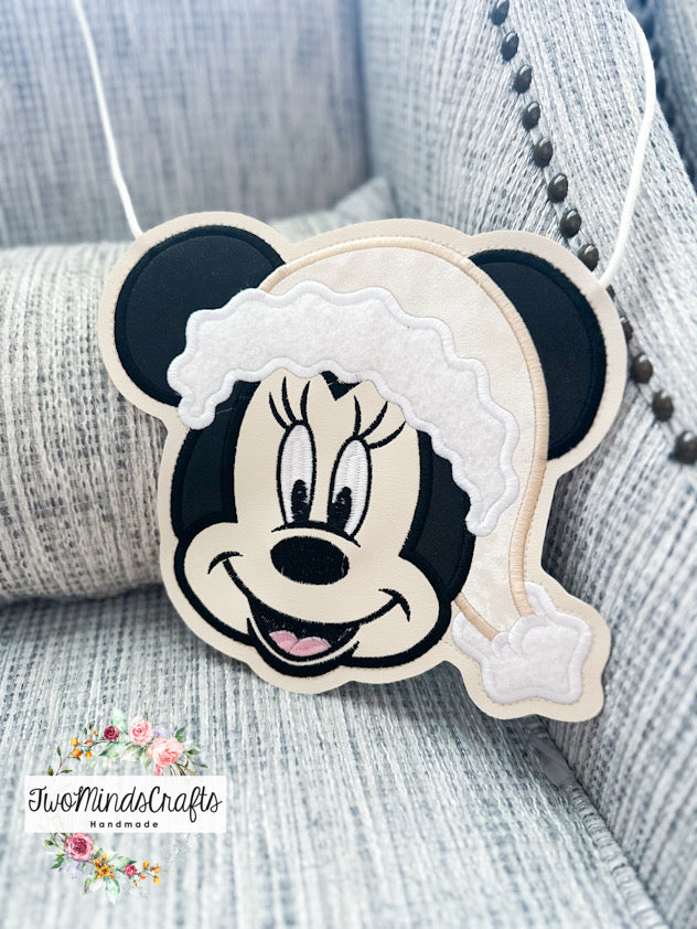 Girl Mouse  Beige Santa Hat flat lay bag (READY TO SHIP)