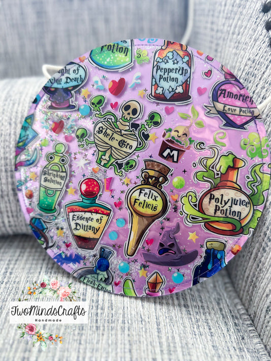 *ATRP* Potions clear with purple underlay circle flat bag (READY TO SHIP)