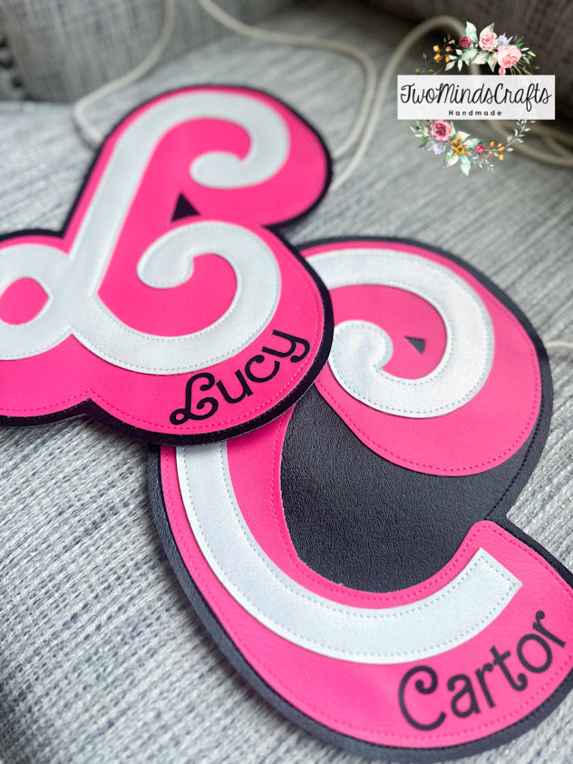 Personalized Vintage Girl name tag flat bag (MADE TO ORDER)