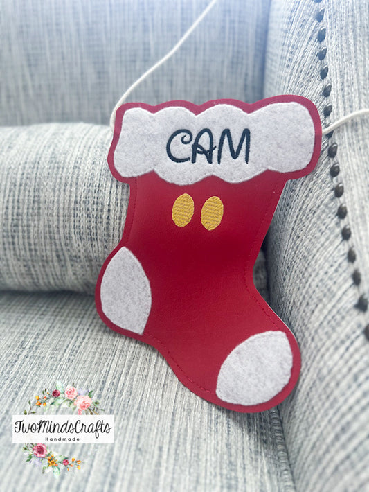 Personalized Red Christmas Stocking flat bag (MADE TO ORDER)