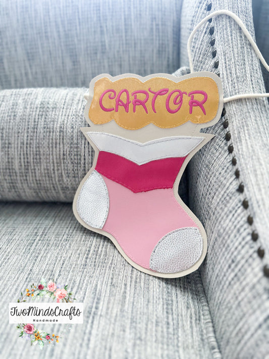 Personalized Sleeping Princess Christmas Stocking flat bag (MADE TO ORDER)