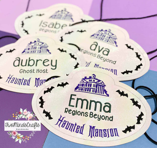 Personalized Scary Mansion name tag flat bag (MADE TO ORDER)