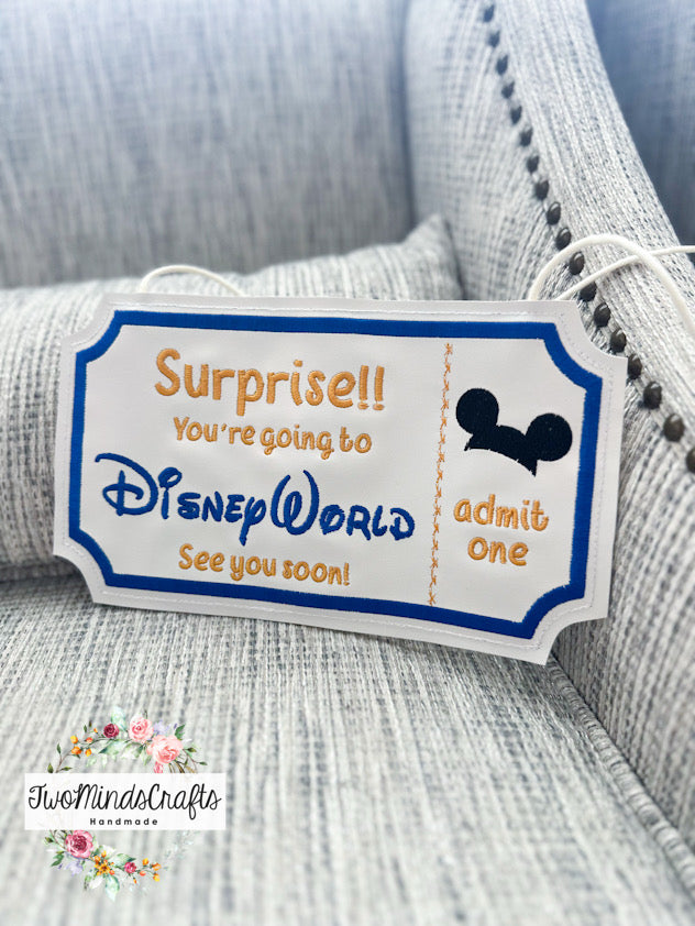 Surprise World Ticket flat lay bag (READY TO SHIP)