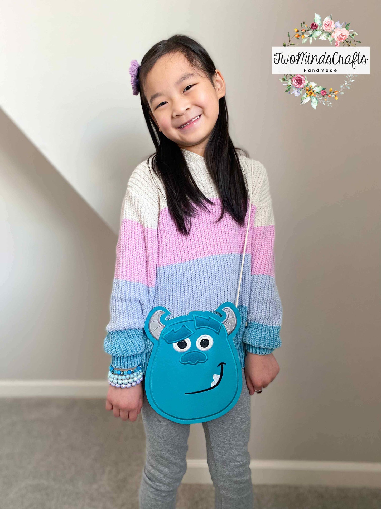 Teal Monster flat lay bag (READY TO SHIP)
