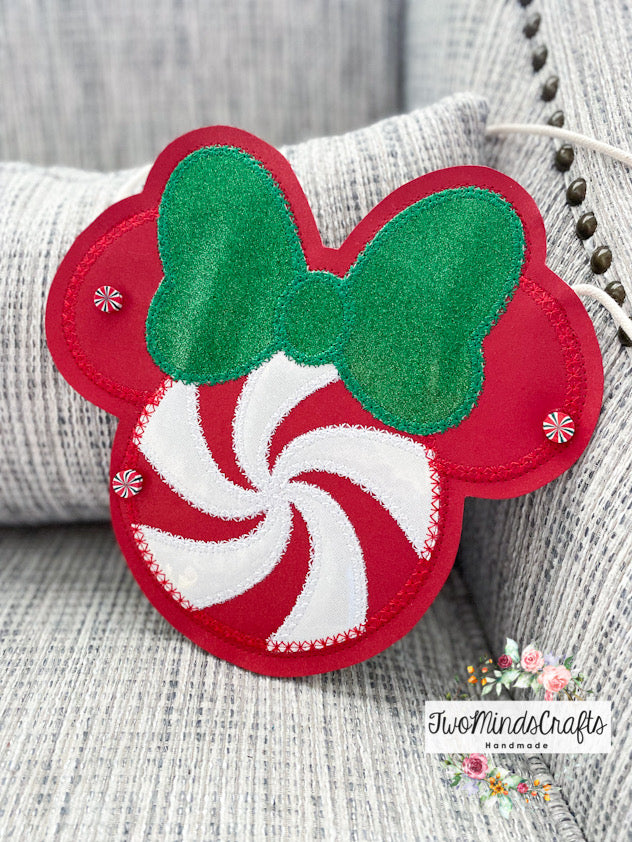 Girl Mouse Head Peppermint flat lay bag (READY TO SHIP)