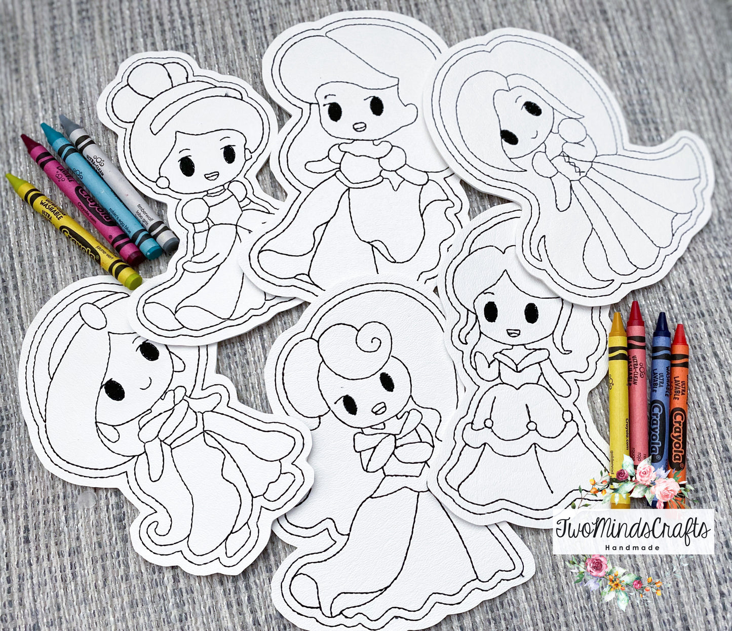 Flat Vinyl Doodles - Princesses (READY TO SHIP)