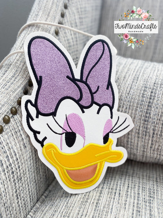 Purple Sparkle Bow Girl Duck flat lay bag (READY TO SHIP)