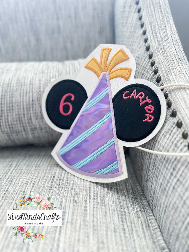 Customizable Birthday Hat flat lay bag (MADE TO ORDER)