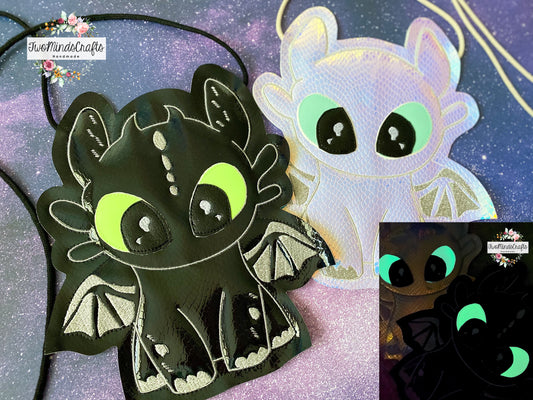 Dragon glow in the dark flat lay bag (Black / Holo) (READY TO SHIP)