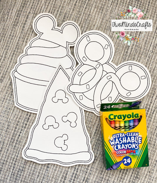 Flat vinyl doodles - snacks set (READY TO SHIP)