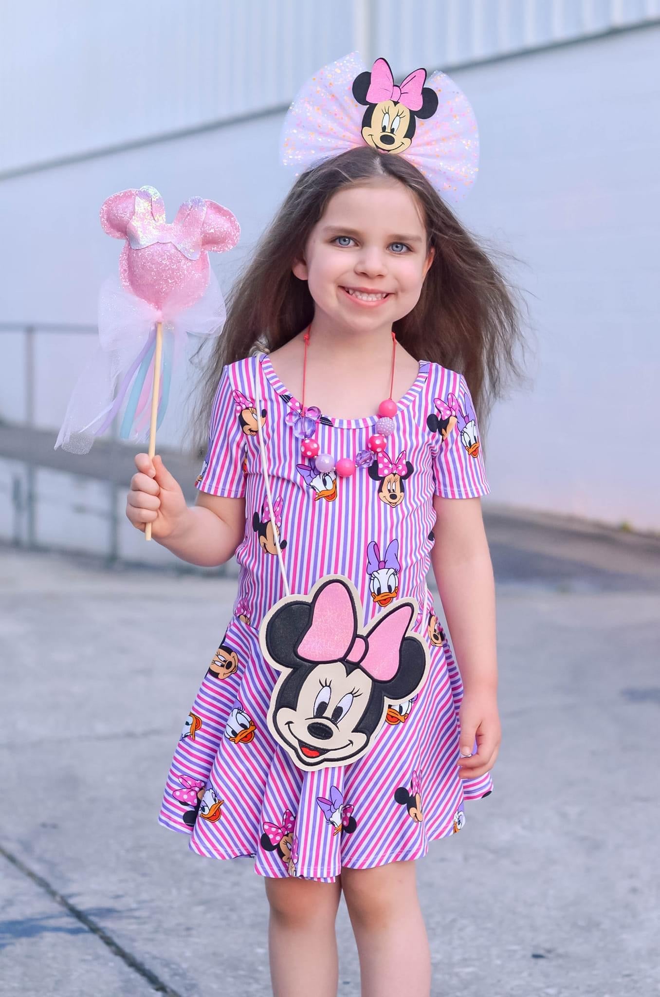 Girl Mouse Light Pink Bow flat lay bag (READY TO SHIP)