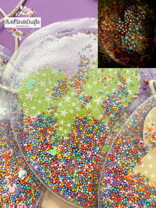 *ATRP* Glow In The Dark Mouse Balloon Shaker flat lay bag - Green (READY TO SHIP)