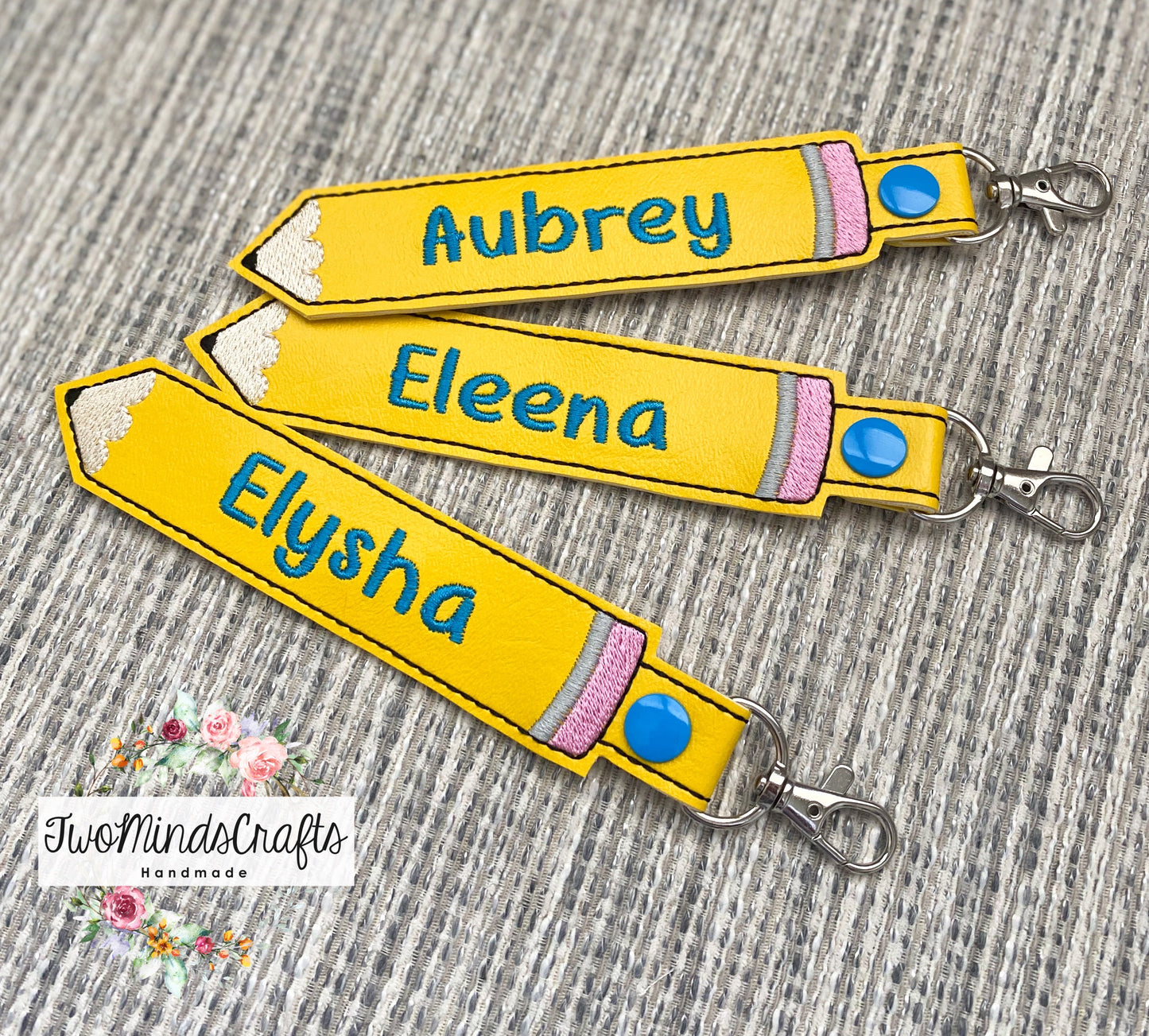 Personalized pencil keyfobs (MADE TO ORDER)