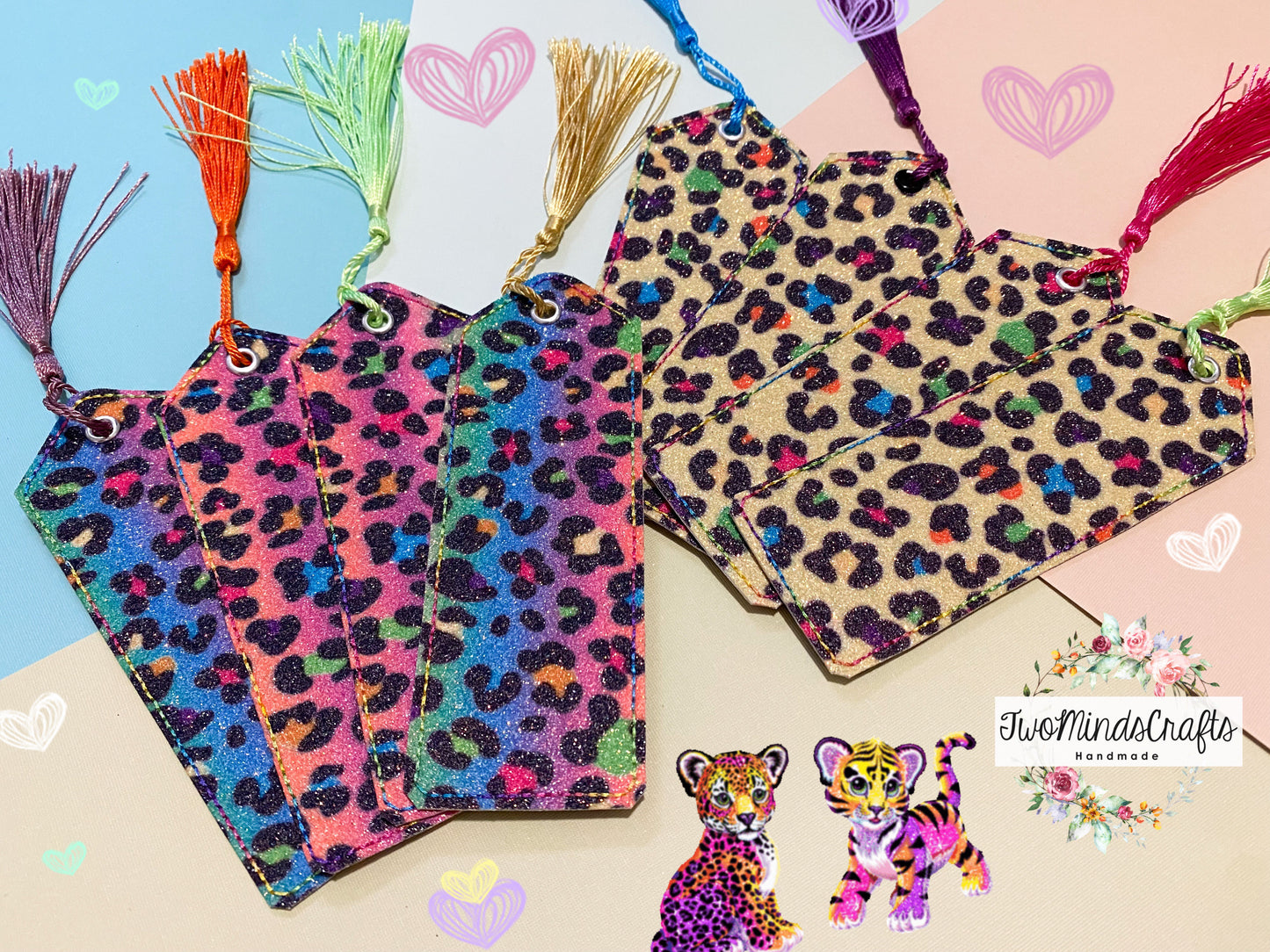 Rainbow Animal Print bookmarks (READY TO SHIP)
