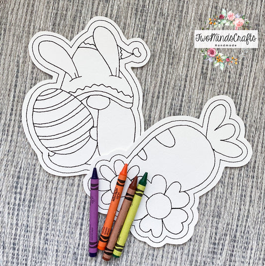 Flat vinyl doodles - Easter gnome carrot set (READY TO SHIP)