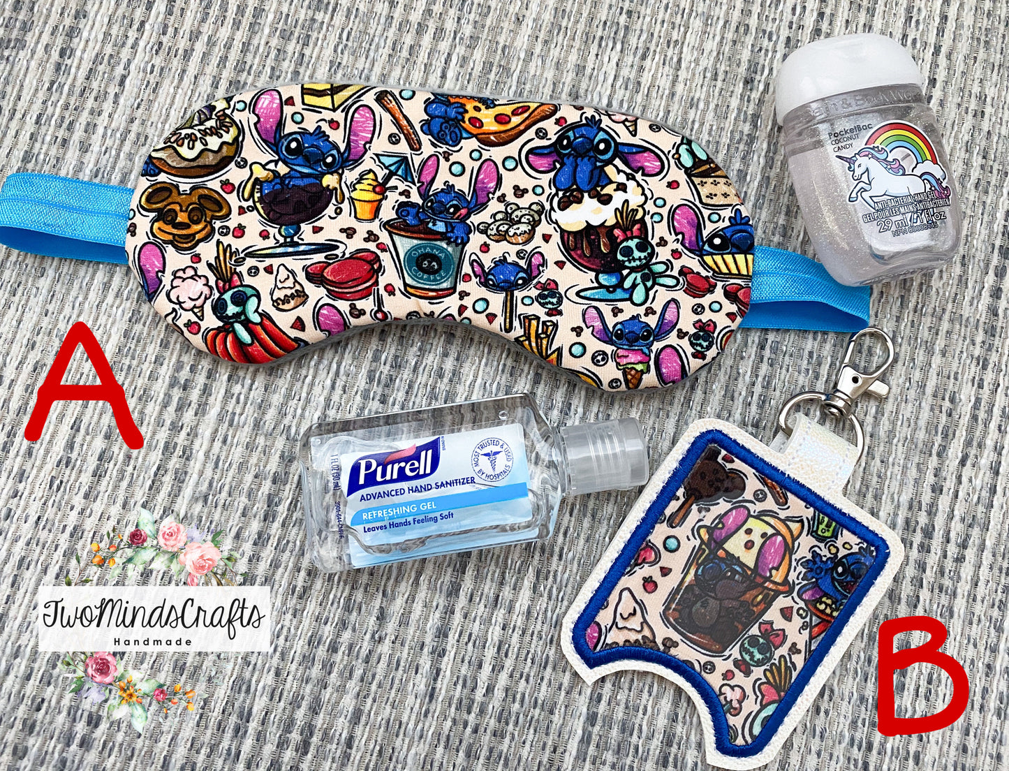 Stitch Snacks Hand Sani Holders / Sleep Mask