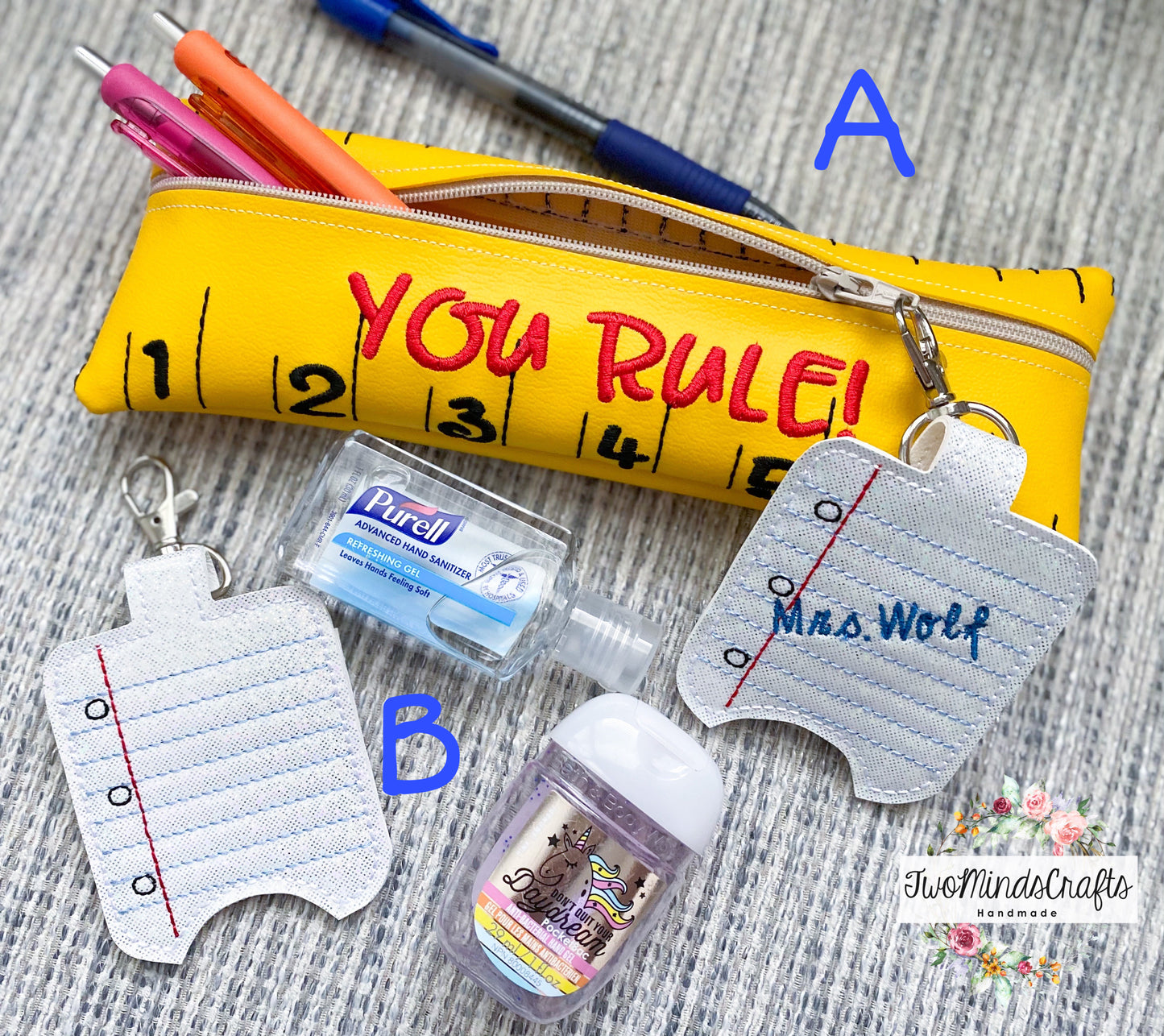 You Rule Zipper pouch / Personalized notebook Hand Sani Holders (MADE TO ORDER)